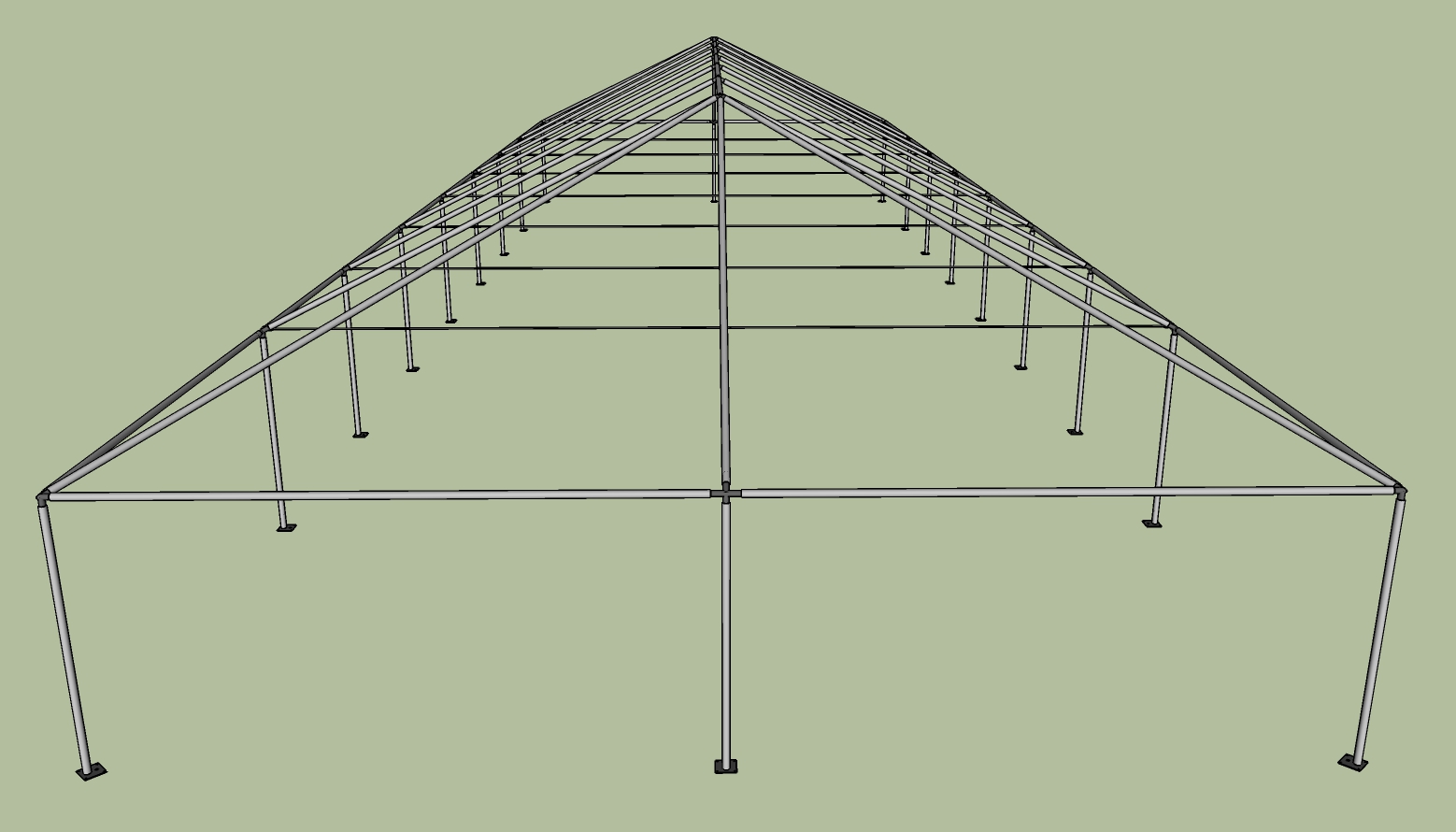 30x90 frame tent side view